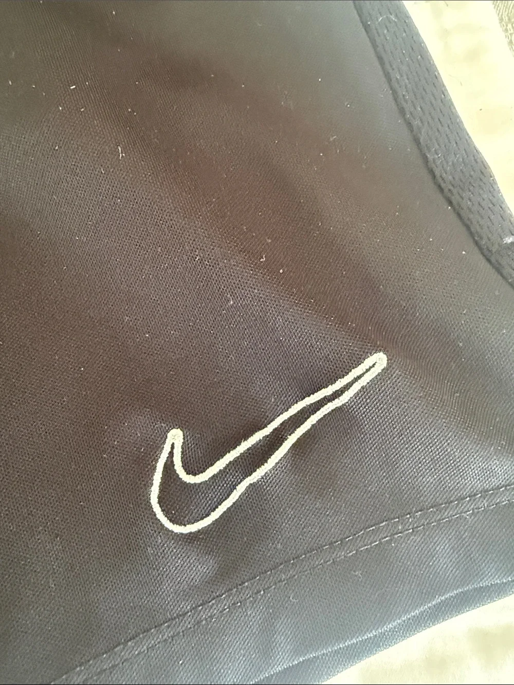 Nike Black Kids Athletic Shorts with White Logo Outline